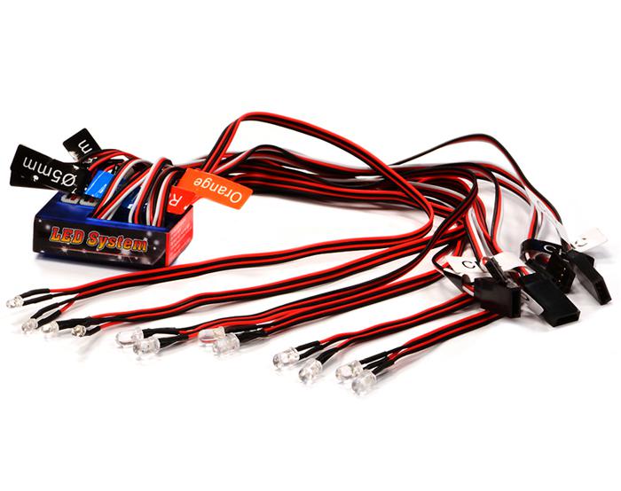 Realistic LED Light Kit w/ 3 CH Control Box, 4 White, 2 Red, 4 Orange & 2 Blue